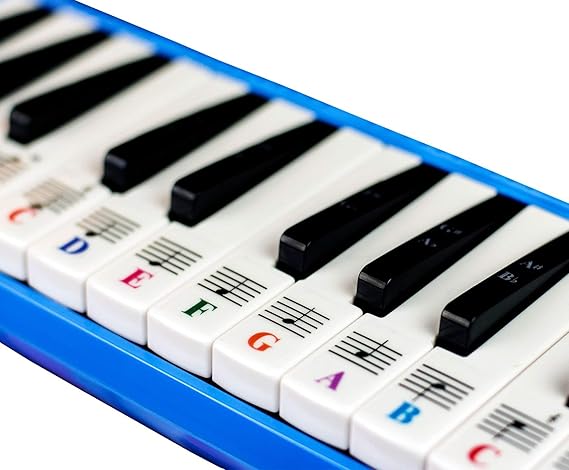 QMG Piano Stickers for 32/37 Key Melodica, Transparent and Removable, Made in USA