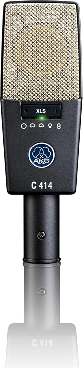 AKG C414 XLS Large Diaphragm Condenser Microphone, legendary sound quality, 9 selectable polar patterns, highly versatile - Black