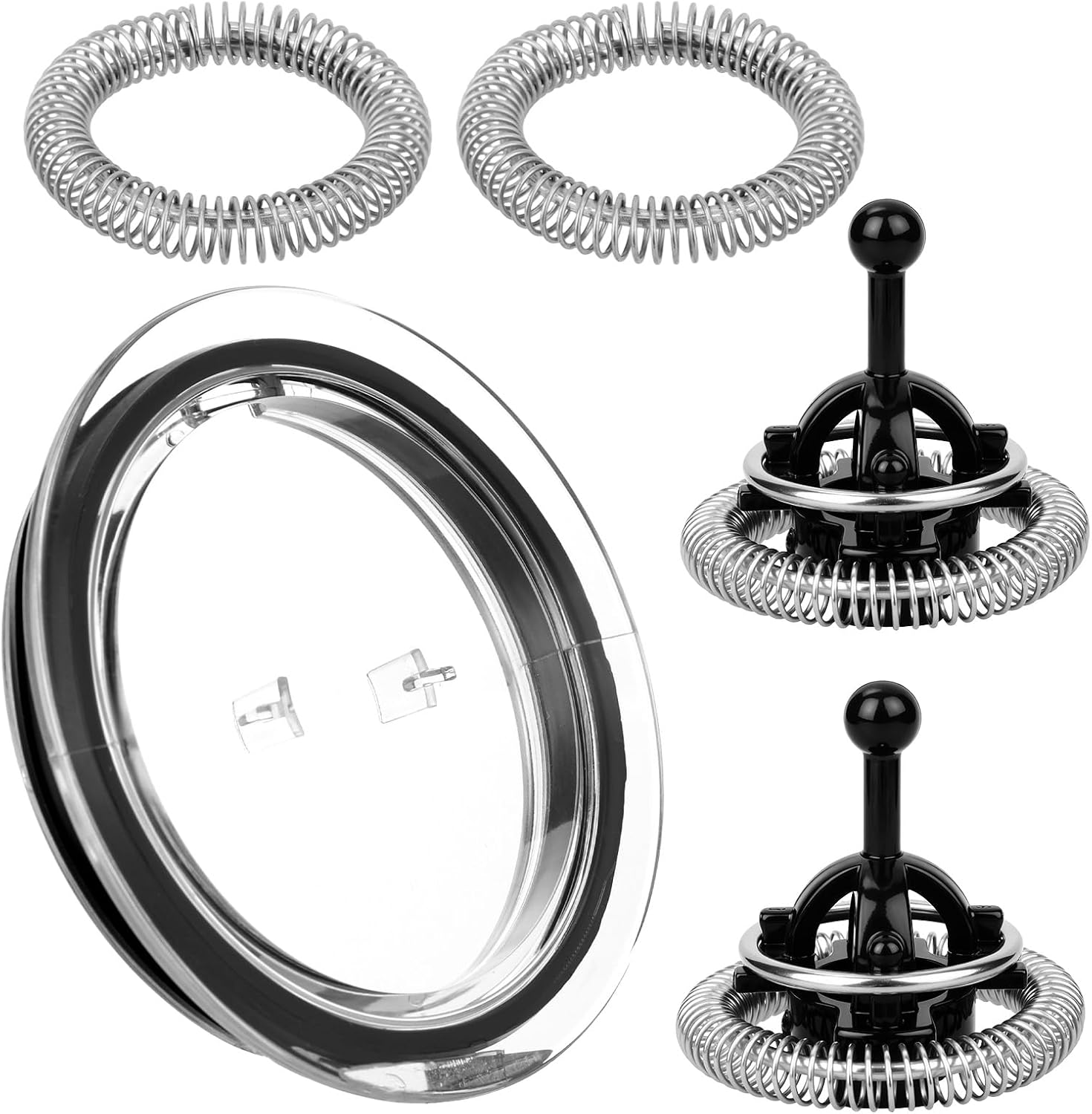 Milk Frother Replacement Parts Set of 5, Milk Frother Lid Cover & Spring Ring Replacement for Nespresso Aerocino 3/4/Plus