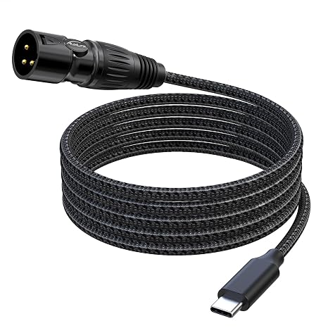 USB C to XLR Cable 3ft, Male XLR to USB C, Type C to XLR Microphone Male Nylon Braided Output Cable for Amplifier, Speaker, Mixer Console
