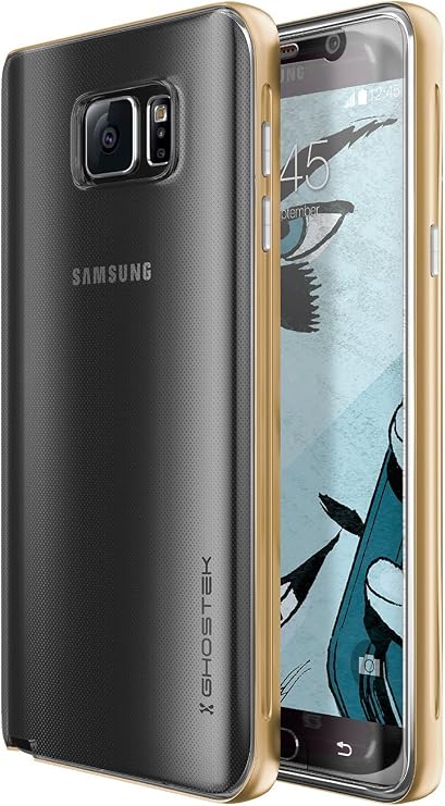 Note 5 Case, Ghostek Cloak Series (Updated Version) for Samsung Galaxy Note 5 Slim Cover Case Armor | Tempered Glass Screen Protector Exchange | Aluminum Bumper | Ultra Fit (Gold)