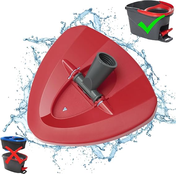 Spin Mop Replacement Head Base Compatible with O-Cedar EasyWring 1-Tank | System Mop Rotating Triangle Mop Head Cover Replacement Rotating Mop Base Plastic Base for Spin Mop Accessories, Red