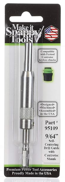 Make it Snappy Tools 9/64 Inch Self-Centering Hinge Bit, Compatible with Festool Centrotec Chucks #95109