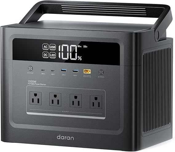 Portable Power Station 2000W Surge, Solar Generator 1000W, 960Wh