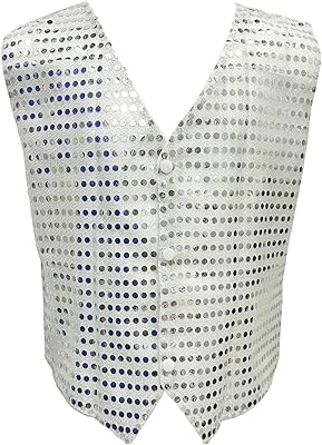 DRHOM Kids Boys Girls Sequins Waistcoat Sleeveless V neckline Hip-Hop Jazz Dance Party Stage Performance Jacket Vest Costume