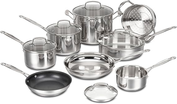 Cuisinart Chef's Classic Stainless Cookware 13-Piece Set, 77-13