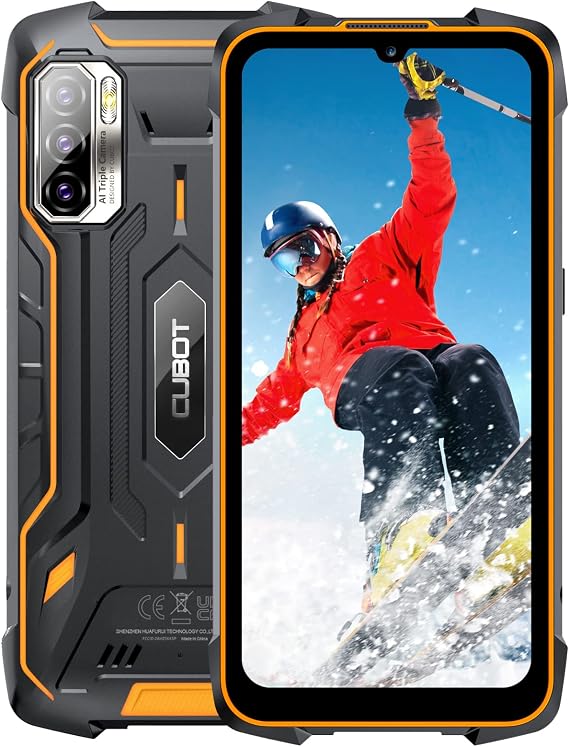 King Kong 5 Pro Orange 48MP Rugged Smartphone Unlocked, 8000mAh Battery, 6.1 HD+ Screen, 4GB RAM, 64GB ROM, Face ID/NFC/GPS