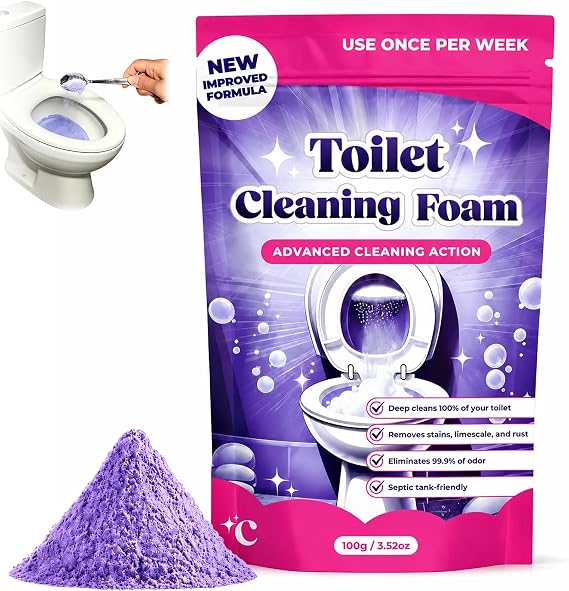 Toilet Cleaning Foam, Toilet Bowl Cleaner, New Upgrade Touch Free Foaming Cleaning Powder, Fast-Foaming Formula for a Fresh, For Sparkling Clean