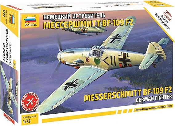 Zvezda 1:72 WWII German Fighter Messerschmitt BF-109F2 Model Kit