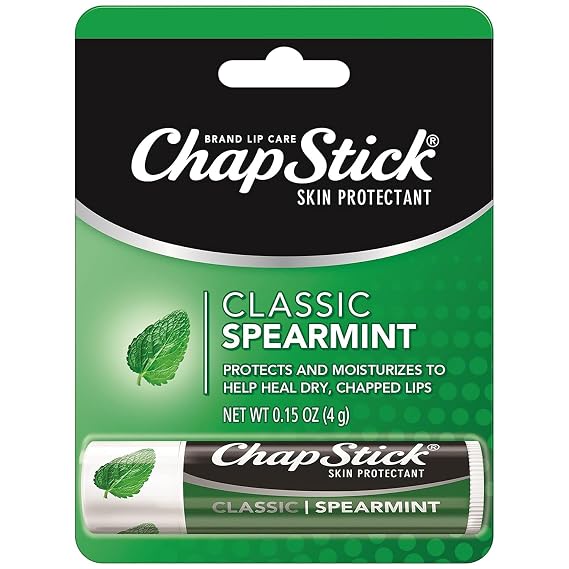 ChapStick Classic Spearmint Lip Balm Tubes, Moisturizing ChapStick for Lip Care, 0.15 Oz