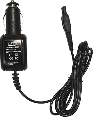 HQRP Car Charger DC Adapter Power Cord Compatible with Philips Norelco RQ1160, RQ1160CC, RQ1150, HQ560, HQ568, HQ586, HQ9171, HQ9190, PT730, PT860, PT870 RazorShaver