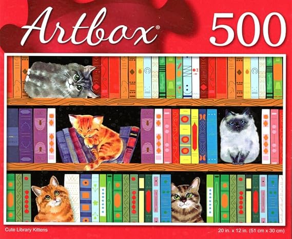 Cute Library Kittens - 500 Pieces Jigsaw Puzzle for Adult
