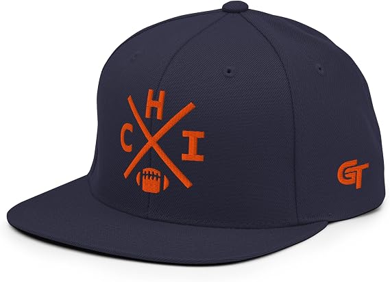 Chicago Football Retro CHI Cross Snapback Hat Baseball Cap