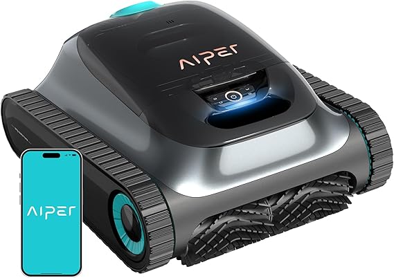 Aiper Scuba S1 2026 Robotic Pool Cleaner,Floor/Wall/Waterline/Shallow Area Cleaning, Double Filtration, Adaptive Navigation, High-Precision Sensors, App Support-Gray