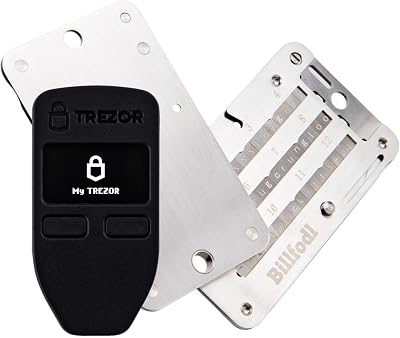 Trezor One  Billfodl - Cryptocurrency Hardware Wallet with Steel Wallet Cold Seed Storage 2 Items