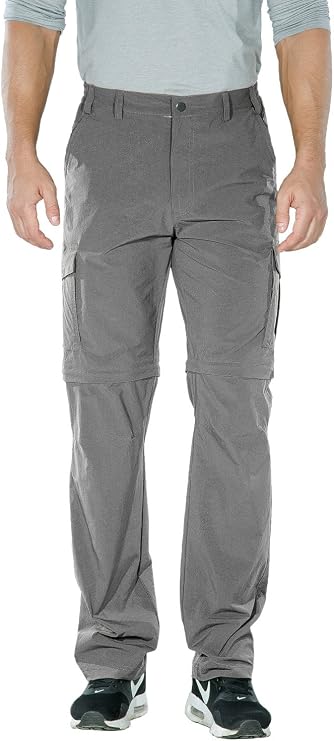Nonwe Hiking Pants for Men Lightweight Convertible Pants Mens Travel Pants Light Gray XXL/34 Inseam
