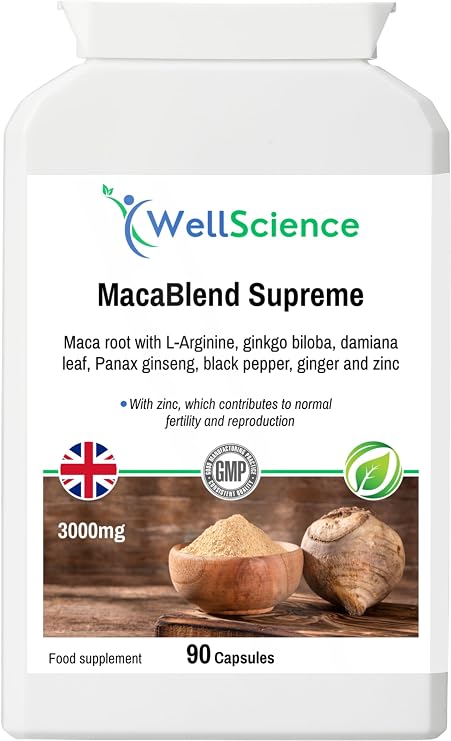 MacaBlend Supreme - Enhance Vitality, Fertility & Reproductive Health with Maca, Ginseng, Ginkgo Biloba, and Zinc