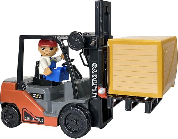 Big Daddy Realistic Forklift Toy for Kids - Interactive Logistics Playset with Adjustable Mast, Forks, and Parcels