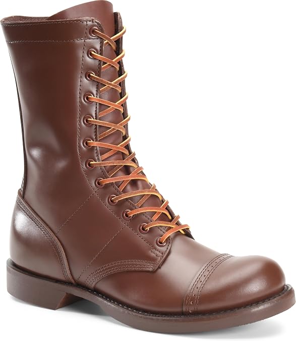 Corcoran Historic 10" Soft Toe Jump Boot for Men, Performance Leather, Oil Resistant Heel & Sole, Steel Shank, Dark Brown - 8.5