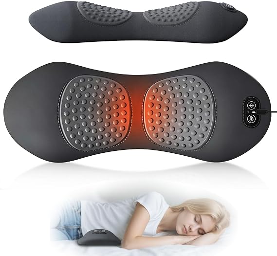 Lumbar Support Pillow Massage for Back Relaxation (Black)
