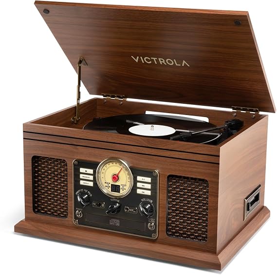 Victrola Quincy - 6-in-1 Bluetooth Record Player - Walnut