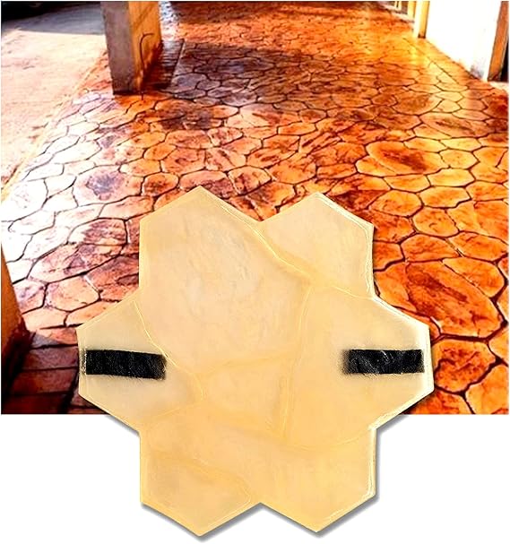 Polyurethane Mat Stamp STONE FLOWER | Texturing Pattern Decorative Concrete Cement Imprint Texture Stamping