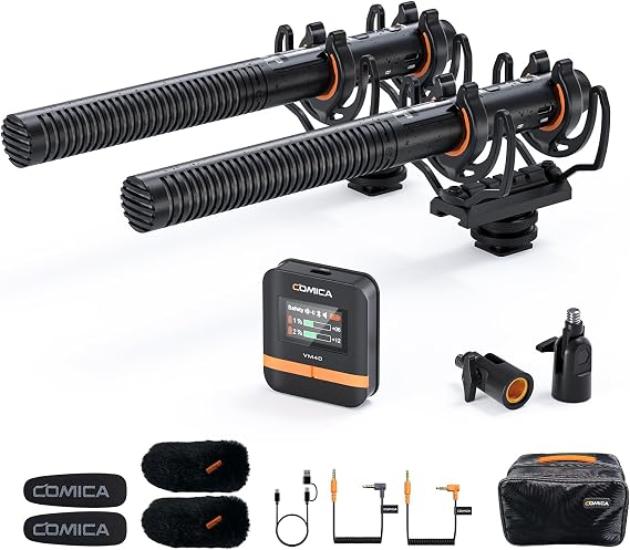 COMICA VM40 Dual-Channel Shotgun Camera Microphone (1RX + 2TX)