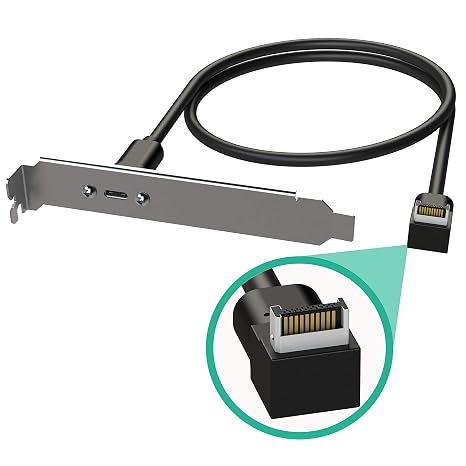 LINKUP USB 3.2 Gen2 Internal Adapter | 20-Pin Header to USB-A | 80cm