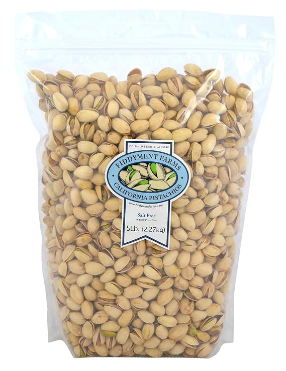 Pistachios, In-Shell Salt Free, 5 Pound