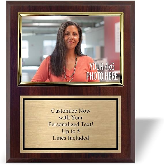 Personalized 8x10 Photo Plaque with 4x6 Horizontal Picture Holder