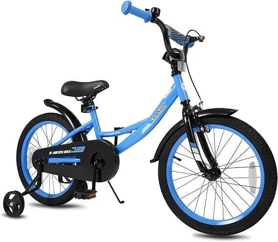 Olakids Kids Bike, 12 14 16 18 Inch BMX Style Toddlers Bicycle with Training Wheels Adjustable Seat Handlebar Coaster Brake Handbrake for Boys Girls