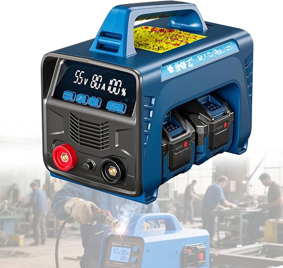 Cordless Welding Machine,Inverter Arc Force Anti Stick Welder Portable Welder Machine with Led Display Arc Hot Start Battery Powered Stick for Welding Working