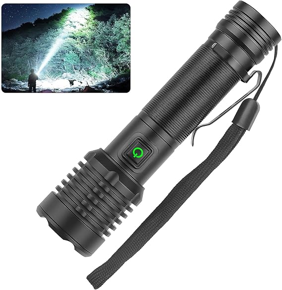 Torcia Elettrica Ricaricabile, Luce Flash LED 2000 Lumen, Torcia Elettrica Più Luminosa Potente, Porta di Ricarica Torcia Elettrica Torcia Elettrica Ad Alta Potenza Su [Energy Class A+++]