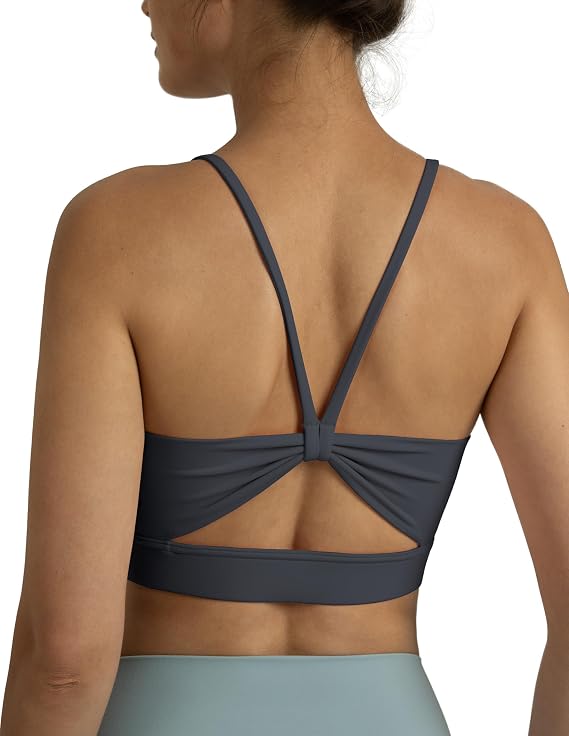 Colorfulkoala Women's Dreamlux Bowknot Strappy LightImpact Sports Bra