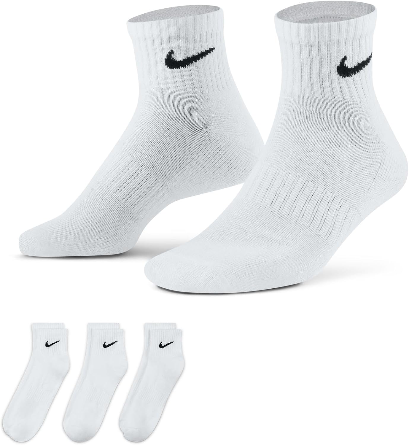 NIKE Men's U Nk Everyday Cush Ankle 3pr Socks pack of 3
