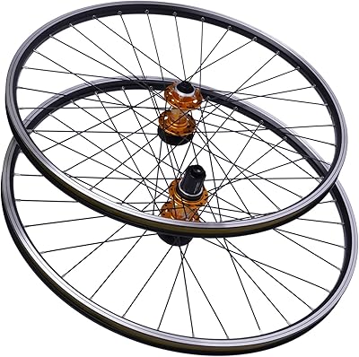 27.5 Inch Wheelset, Aluminum Alloy Bike Wheels, Rim Disc Brake Mountain Bike Wheelset with Quick Release Lever and Spokes, Front Rear Mountain Bike Wheels Black