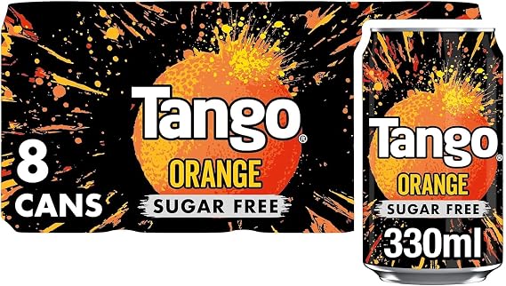Tango Assorted Soft Drinks Multipack 8 x 330ml – Mixed Flavours Fizzy Soda Cans, Refreshing Carbonated Beverages (Orange Original)