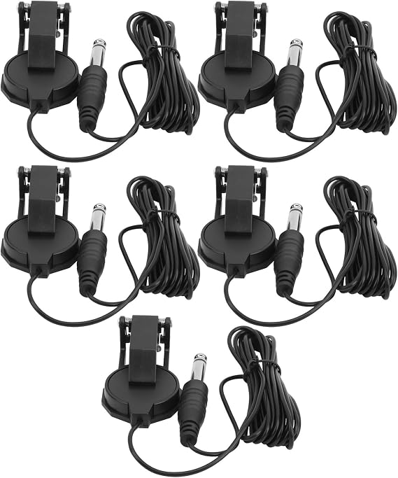 HERCHR 5Pcs Guitar Pickup Piezo Clip On Transducer General Piezo Contact Microphone Clip-On Pickup for Acoustic Guitar Mandolin Bouzouki Violin Banjo Ukulele Cello Erhu Microphone Pickup