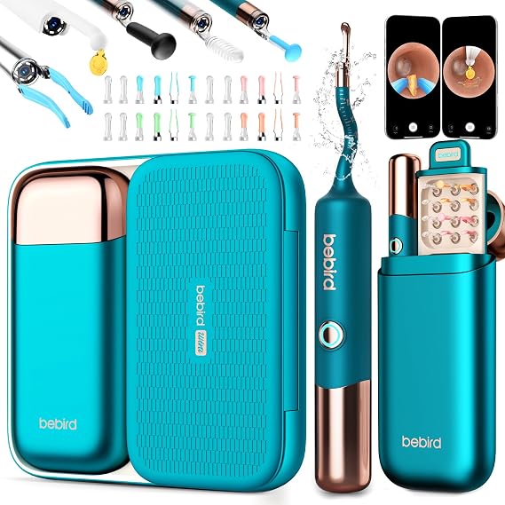 Bebird Earsight Ultra Ear Wax Removal Tool Camera, FSA HSA Eligible Items, 2K HD Ear Cleaner with Flexible Ear Camera Otoscope, Painless Ear Pick Tweezers, Visual Earwax Cleaning Dropper for Family