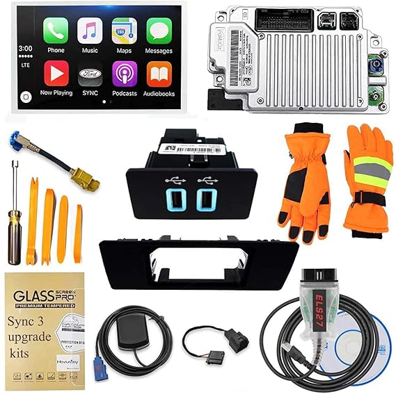 2021 SYNC 3 Upgrade Kit, Fits for 2013 Ford Edge, SYNC 2 to SYNC3.4 MyFord Touch (MFT) Support Carplay,Including 8 Inch Screen, APIM Module, na3.4119, For Ford