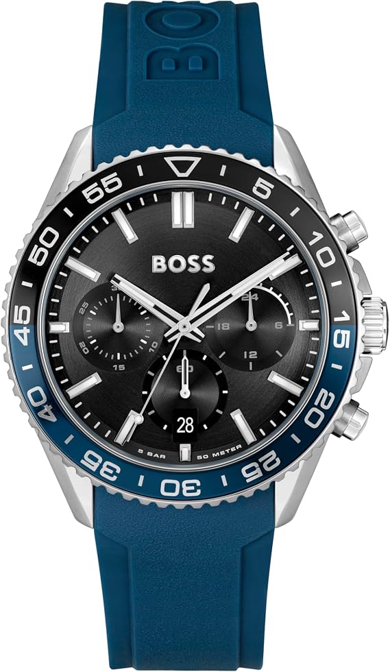 BOSS Chronograph Quartz Watch for Men RUNNER Collection with Stainless Steel Bracelet or Silicone Strap