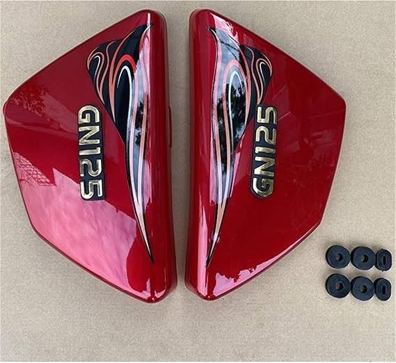 Motorcycle Side Covers Kit Of Battery/Tool Protect Panel For Suzuki Haojue Lifan Dayun GN125 HJ125 Faring Body Parts With Rubber(RIGHT BLACK)