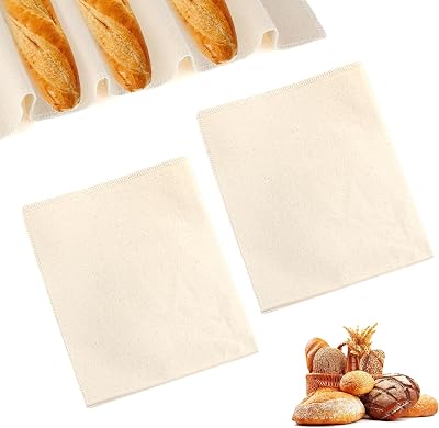 Bread Baking Supplies,2PCS Proofing Cloth for Bread Baking 14x18 Inches，100% Natural Linen, Reusable, Cotton Material，Baguettes, Loaves, Pastry, Homemade Bread 14 x18 Inches