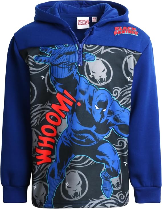 Marvel Toddler Boys Hoodie Quarter Zip Fleece Graphic Pullover Sweatshirt