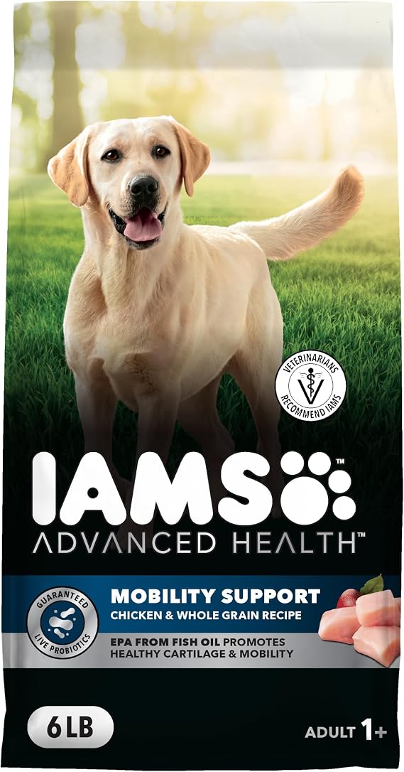 IAMS Advanced Health Mobility Support, Dry Dog Food, Chicken & Whole Grain, Adult Dog Food Dry Recipe, 6 lb. Bag