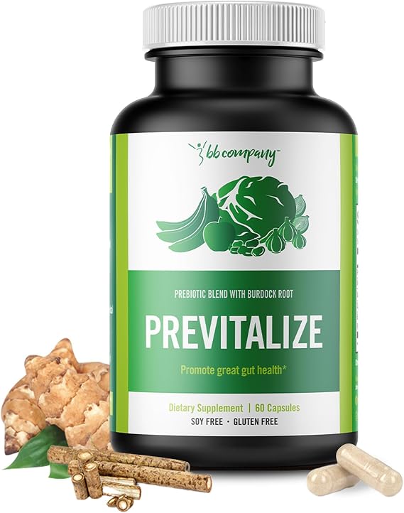 BB Company Previtalize | Prebiotics for Women, Prebiotic Fiber for Gut Health, Digestive Health | Food for Good Probiotics | Complement to Probiotics & Provitalize | Packaging Vary | 60 Ct