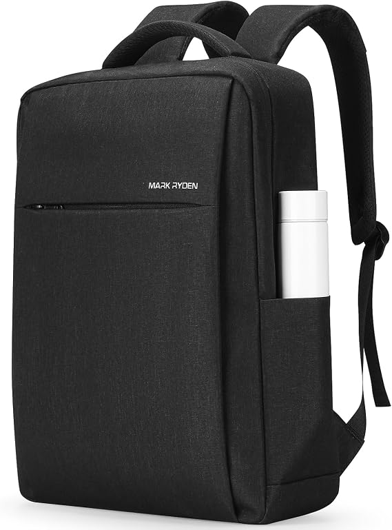MARK RYDEN Men's Laptop Backpack, 180 Degree Open School Backpack, Notebook Backpack, Daypack, Waterproof Laptop Backpack for School, Work, Travel, Black, black, Normal, Business