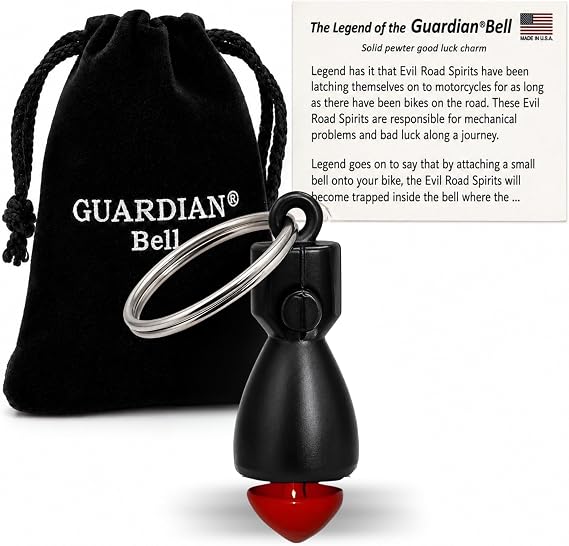 Guardian Bell Da Bomb Good Luck Bell w/Keyring & Velvet Gift Bag | Motorcycle Bell | Bike Bell | Made in USA