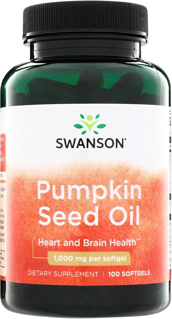 Swanson Pumpkin Seed Oil Prostate Support, 1,000 mg, 100 Softgels | For Men Seeking Natural EFA Benefits, a Highly Bioavailable Formula for Fast Absorption, Supports Prostate Health