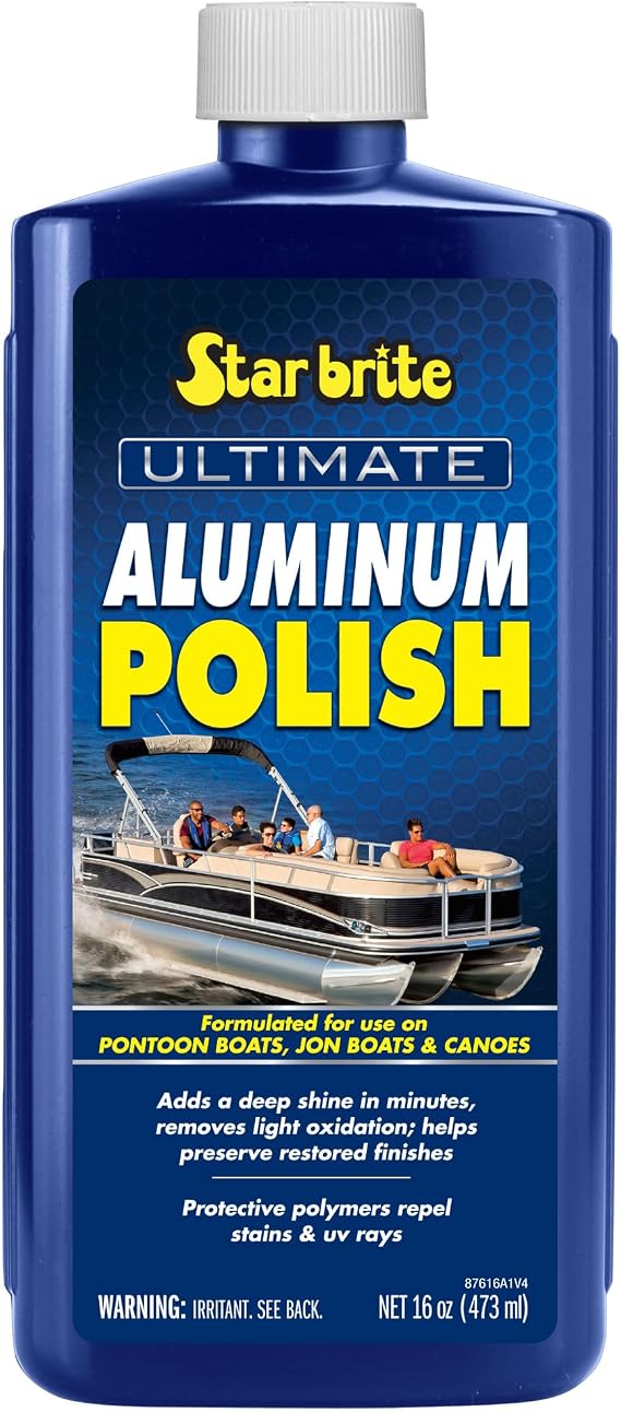 STAR BRITE Ultimate Aluminum Polish - Marine Grade | Marine grade shine for bare aluminum canoes, UV and stain protection polymers, removes light oxidation